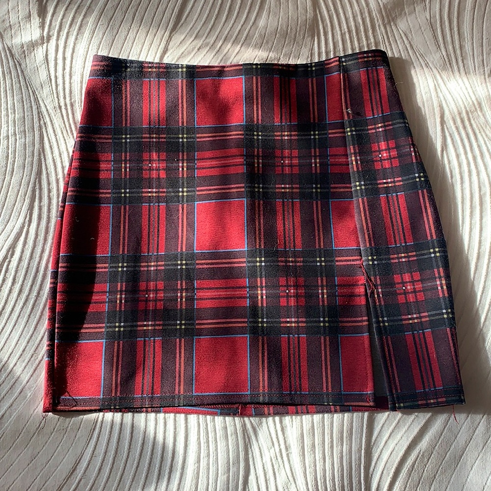 Red Plaid Skirt